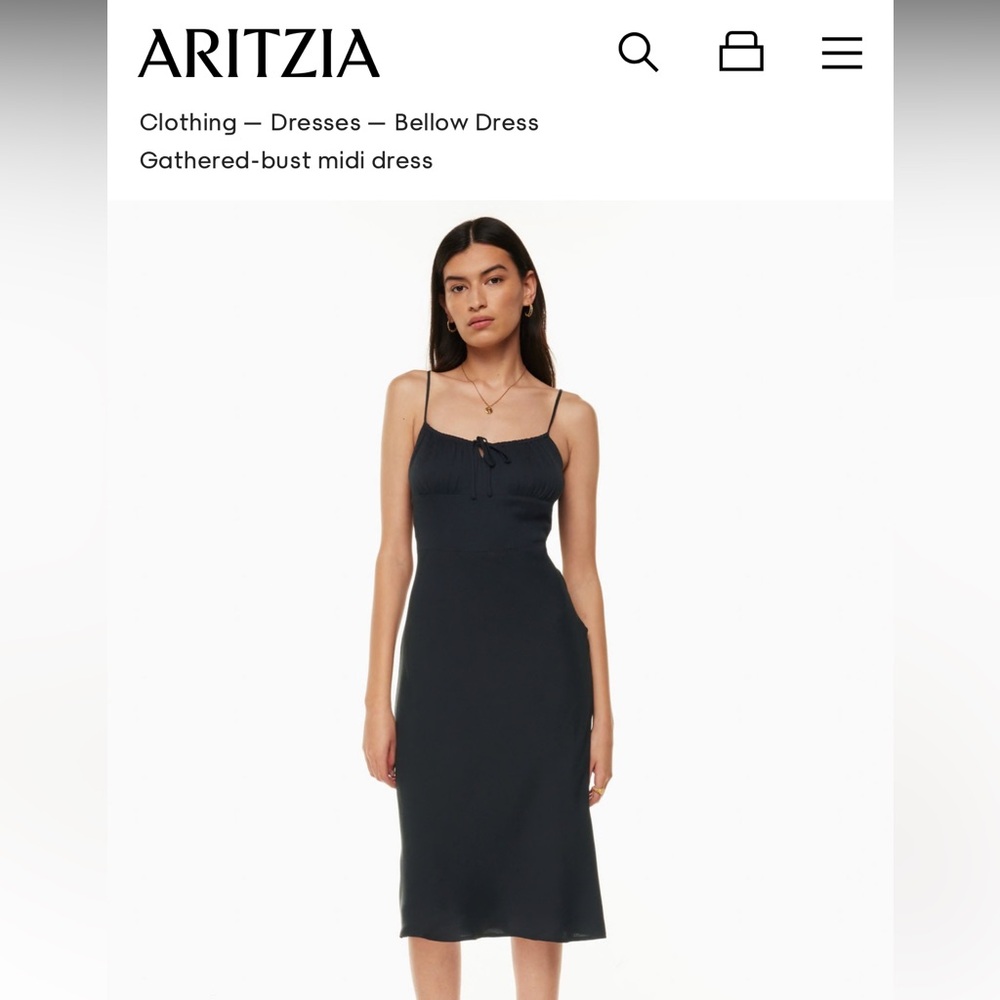 Wilfred Bellow Dress Gathered-bust midi dress (Aritzia)